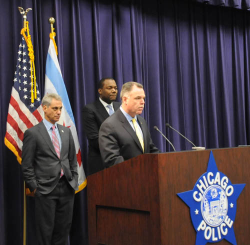 Above, the Three Muskateers of Chicago Hype, Mayor Rahm Emanuel (left), Schools 