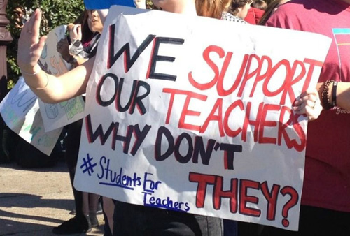 Picket sign from recent demonstration in Philadelphia. 