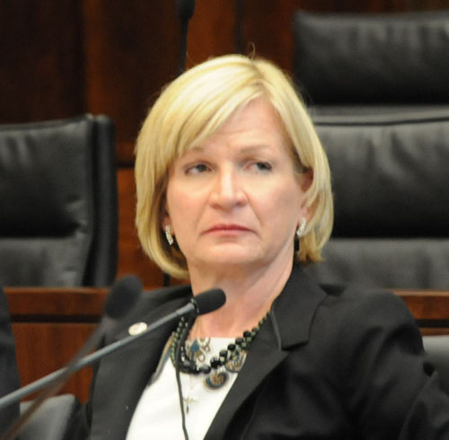 State Rep. Darlene Senger during the discussions of the pension working group on October 12, 2011. Substance photo by George N. Schmidt.