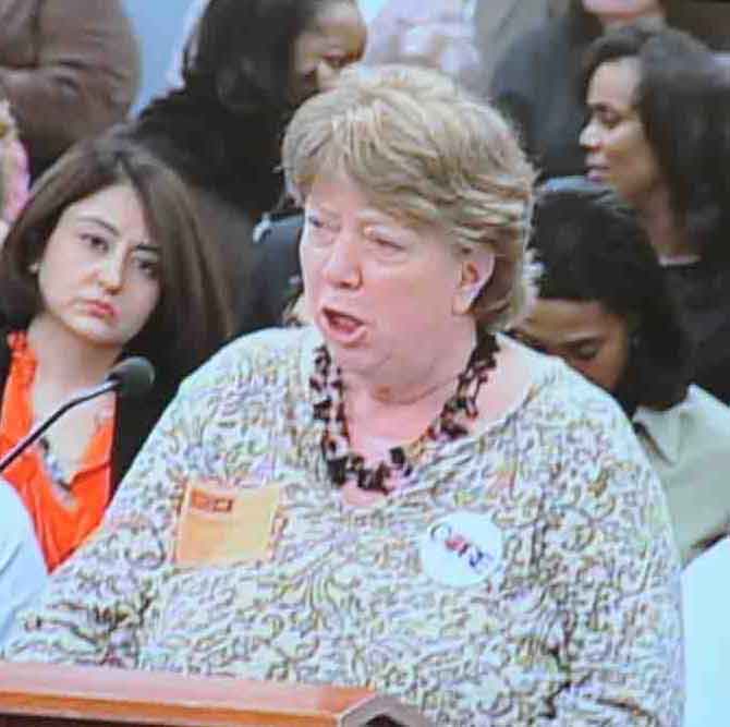 Liz Brown (above, speaking at the February 24, 2010 Board of Education meeting) will be serving as chief of