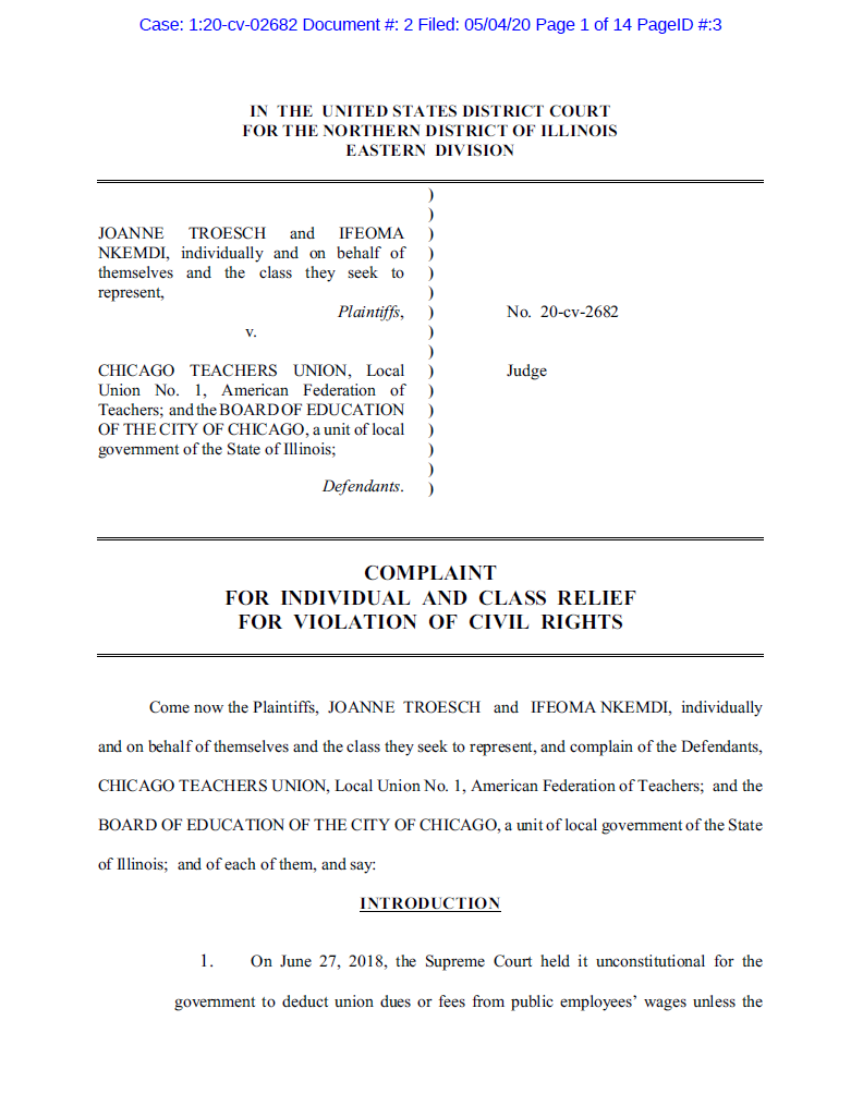 TROESCH & NKEMDI vs. CTU & CPS No. 20-cv-2682