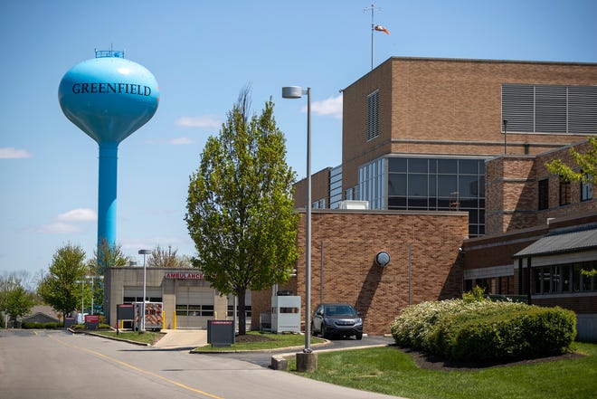 A water tower in Greenfield, May 9 2020. Robert Scheer/IndyStar