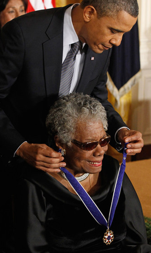 Maya Angelou defended President Barack Obama against the racism of many of his fiercest critics, but he didn't even respond to her criticism of the federal government's Race To The Top test-based corporate school 